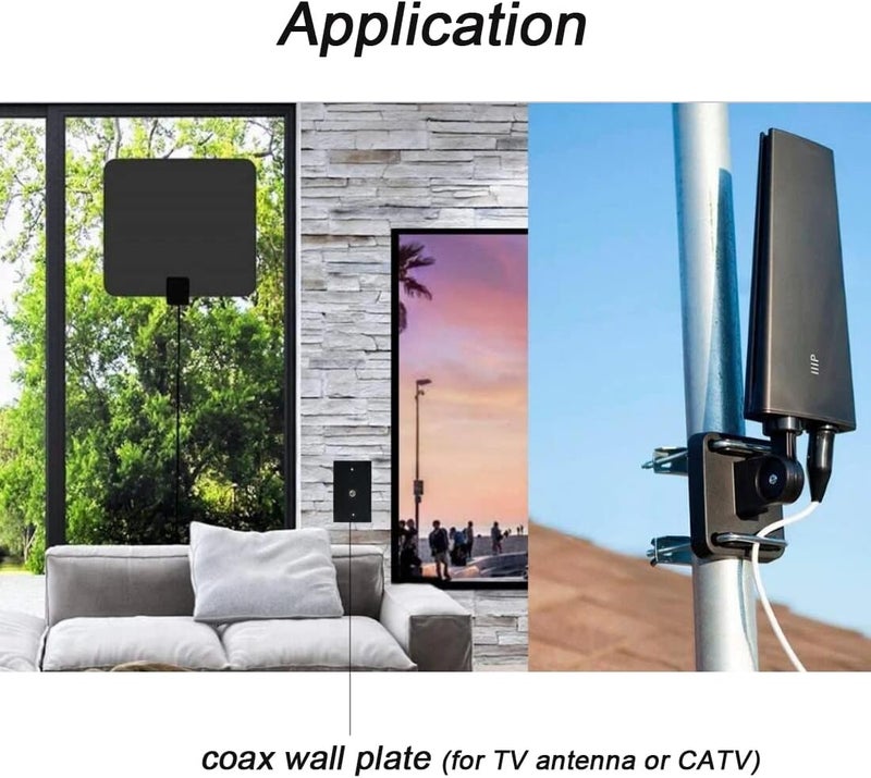 BOPLAT 1 Port Coax Cable Wall Plate Glossy Black - Single Gang Coaxial Cable Outlet Cover Plate for Cable TV/Antenna - Image 2